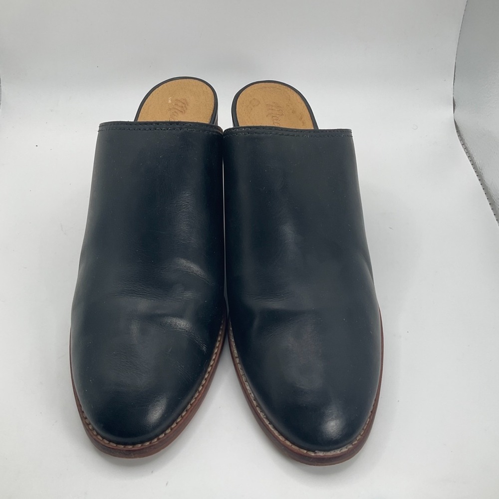 Madewell The Harper Black Leather Pointed Toe Block Heel Minimalist Size 7.5 - Picture 12 of 15